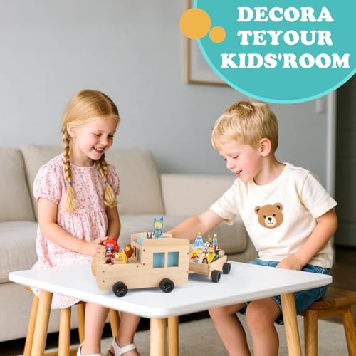 Image of Train for Tonies Box 1 /2 Organizer Storage Shelf, Wooden Bus Magnetic Storage Holder for Toniebox Player Tonies Figures Characters for Children, Display Collection 20~30 Tonie Box Characters