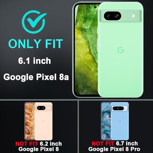 TFDSEUGH for Google Pixel 8a Case with 2Pcs Tempered Glass Screen Protector and 1Pcs Camera Lens Protector, Military Grade 3 in 1 Heavy Duty Shockproof/Drop Proof/Dust Proof Case (Navy Blue) by TFDSEUGH - Used condition - Image 2