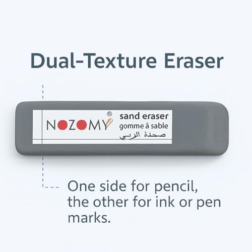 Image of NOZOMI - Sand Eraser /Natural Rubber Eraser for Fountain Pen Ink, Ball Pen and Pencil Eraser - Value Pack of 5 pc.