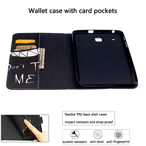 Uucovers Galaxy Tab E 8.0 Protective 2016 Case Sm-T377/T375, Slim Pu Leather Folio Stand Wallet With Cards Holder Pockets Cover For Samsung Tab E 8.0 32Gb Verizon Sm-T378 Tablet, Don't Touch Me Teeth #TOP4