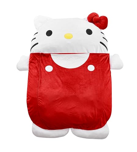 Image of Sanrio Hello Kitty Oversized Floor Lounger for Kids,Soft Plush Chair with Pillow and Cushion,Comfortable Portable Nap /Play Mat