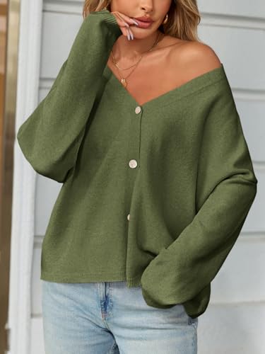 Saodimallsu Womens Oversized Cardigan Sweaters Open Front Button Down V Neck Sweater 2025 Winter Knit Outwear4