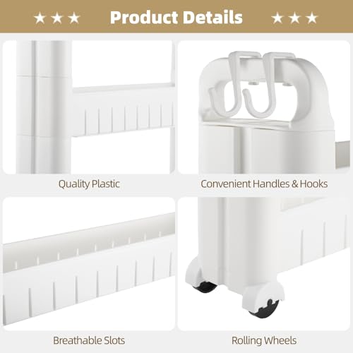 Texvora 4 Tiers Slim Rolling Storage Cart, 3.5 in Slide Out Bathroom Organizer Cart with Wheels, Narrow Mobile Utility Cart for Laundry Room, Kitchen, Office, Tiered Storage Rack for Tight Spaces - Image 2