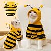 Selena Cat Bee Antennae Costume Hoodies Cute Bee Stripes Dog Kitten Puppy Pet Apparel (Medium,Yellow&Black)