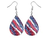 Red White Blue Earrings July 4th Dangle Memorial Day Jewelry for Summer Women Birthday Gift Graduati
