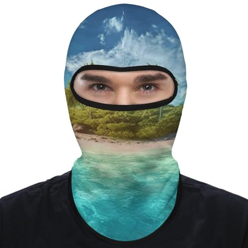 Balaclava para Hombres Máscara de Esquí Tropical Isla Invierno Cubrebocas para Ciclismo miniatura 7