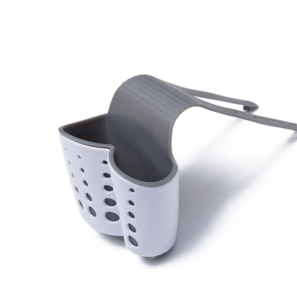 Sink Caddy Sponge Holder and Soap Holder - Draining Kitchen Saddle for Reusable Plastic Storage Baskets White Adorable