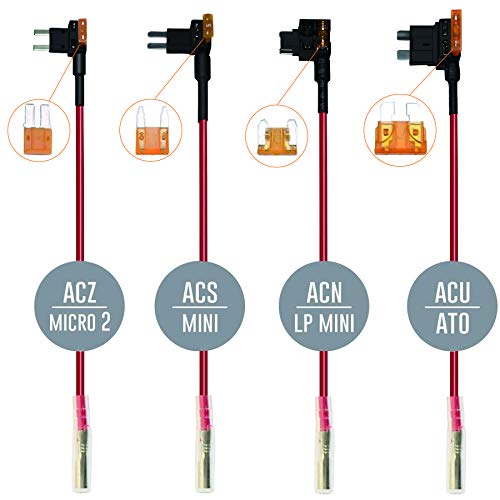 Image of NUNET 15ft Car Dash Cam Hardwire Kits,DC 5.5mm Head Charge Cable Tools w. Mini(ACS) /LP Mini(ACN) /ATO(ATC or ACU) /Micro2(ACZ) Fuse for NuCam WR & Galaxy Projector etc