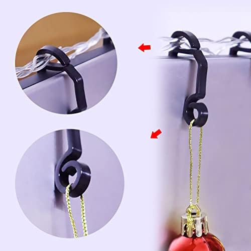 BYSMAH Gutter Hooks for Outdoor Lights, 72Pcs Plastic Gutter Clips for Hanging Outdoor Christmas Halloween String Icicle Curtain Fairy Lights, Black