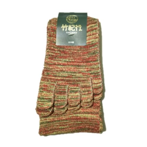 竹紀行5本指タウンソックス(アカMIX4足)