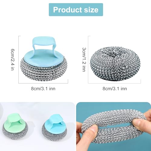 RICHDMI 8 Pezzi Scrubber Spugne in Acciaio