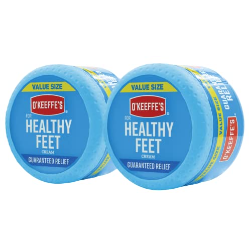 O’Keeffe’s for Healthy Feet Foot Cream; Guaranteed Relief for Extremely Dry; Cracked Feet; Instantly Boosts Moisture Levels; 6.4 Ounce Jar; Value Size; (Pack of 2)