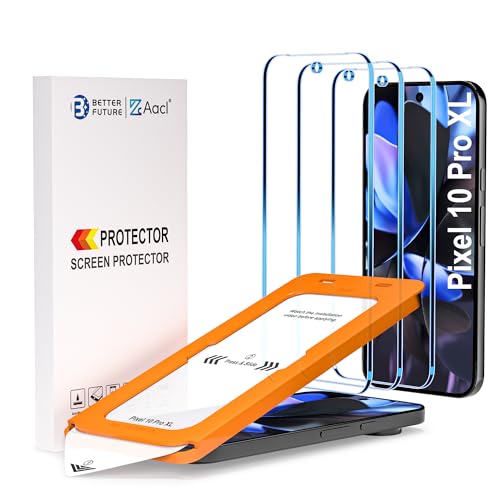 AACL 3-Pack for Google Pixel 10 Pro XL/Pixel 9 Pro XL Screen Protector Tempered Glass with Auto Dust-Elimination, Easy Installation, Bubble Free, Anti Scratch Pixel 10 Pro XL/9 Pro XL-6.8 in