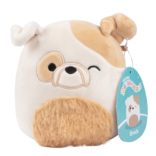 Squishmallows Original 5-Inch Brock The Bulldog - Official Jazwares Plush - Collectible Little Soft & Squishy Mini Stuffed Animal Toy - Add to Your Squad - Gift for Kids, Girls & Boys