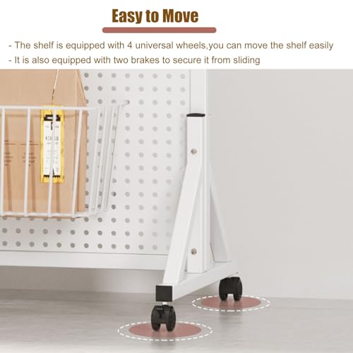 Genérico Estante de Pared para Herramientas, Panel Perforado, Almacenamiento de Brocas, Juego de Llaves, Soportes, Paneles Perforados, Estante de exhibición Blanco para refrigerios, Carrito de conten