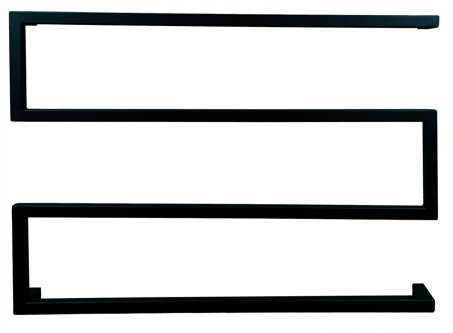 Porte-Serviettes Mural – Barre Porte-Serviettes pour Salle de Bains - en Métal - 70x7x50cm – Noir - Résistants à la Corrosion, Modernes – à Visser - Zygzak
