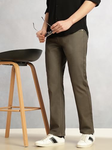 Image of Thomas Scott Men's Cricket Club Collection Mid-Rise Straight Fit Stretchable Jeans | 5-Pocket | No-Fade Denim