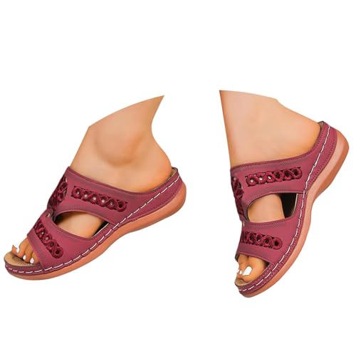 Sandales compensées larges pour femme - Nu-pieds d'été à semelle souple