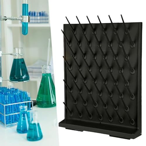 Stojak do suszenia naczyń szklanych z 52 odłączanymi śledziami, zlewką laboratoryjną i suszarką probówkową do butelek