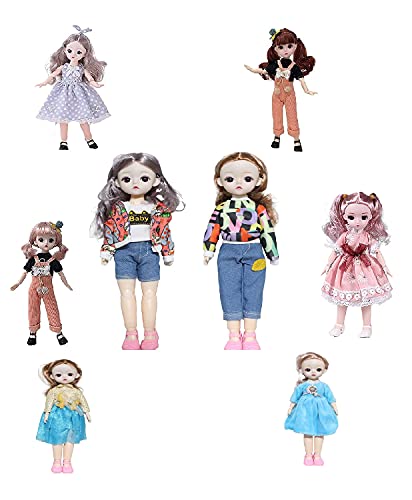 Image of Tickles Set Movable Jointed Makeup Cute Girl Brown Eyes Fashionable Doll for Kids Girls Pack of 2 (Size: 30 cm Color & Design: May Vary)