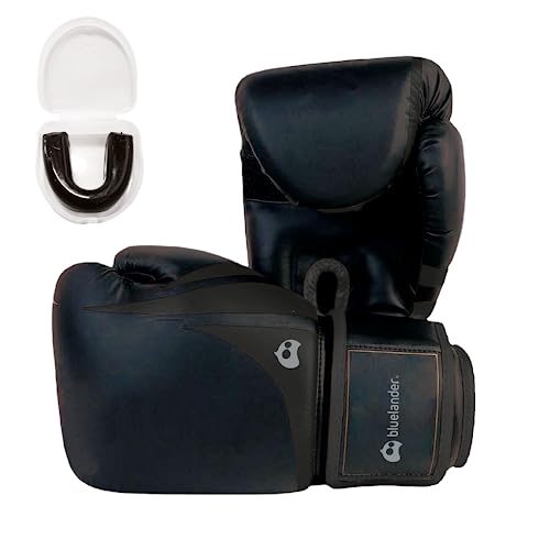Ropa Interior, Sports Bluelander Guantes de Boxeo 14 Oz, para Entrenamiento, Incluyen Protector Bucal, Absorción de Impactos y Correa de Velcro, Adecuados para Hombres y Mujeres,...