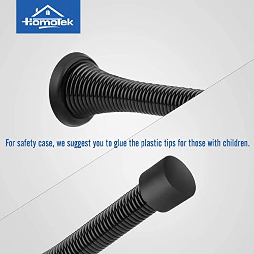 Image of HOMOTEK 40 Pack Black Spring Door Stops,3-1 /8 inch Heavy Duty Door Stop - Flexible Spring Door Stopper with Low Mounted Black Rubber Bumper Tips