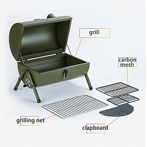 Barbecue portable à charbon avec couvercle de cuisson ventilé - 7