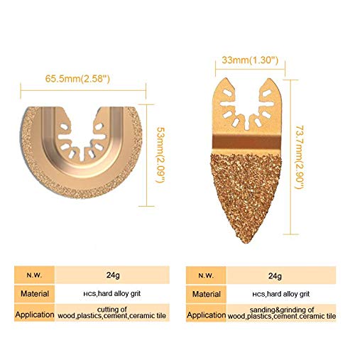 Lsaardth Multitool Zaagbladen - 4PC Carbide Oscillerende Multitool Zaagbladen Cement Keramische Tegel Grout Cutter - Image 5