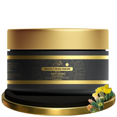 Giulia Beauty Nouvelle Crème à l’huile de Pépins de Figue de Barbarie ANTI-ÂGE 100% Pure, Bio, Naturelle – Pressée à Froid – Visage, Cou - Hydratante - Tous types de peaux