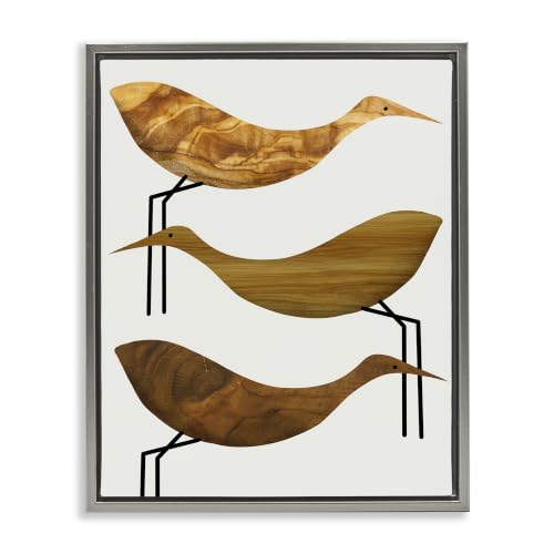 Abstract Storks Rustic Bird, 17 x 21 Inch Canvas in Floater Frame