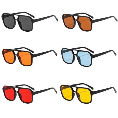 ISIUINN 6-Piece Retro Sunglasses