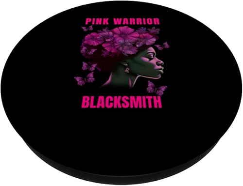 Miniatura 2 de Breast Cancer Awareness Blacksmith Pink Warrior Woman PopSockets Standard PopGrip