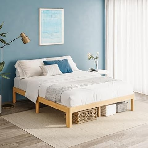 LAKKURI Bamboo Wood Queen Bed Frame Cover