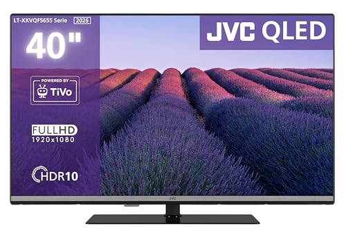 JVC 40 Zoll QLED Smart TV - HDR Fernseher by TiVo mit Full HD Auflösung, Triple-Tuner (DVB-C/S2/T2), Bluetooth & Streaming Apps, LT-40VQF5655 (2026)