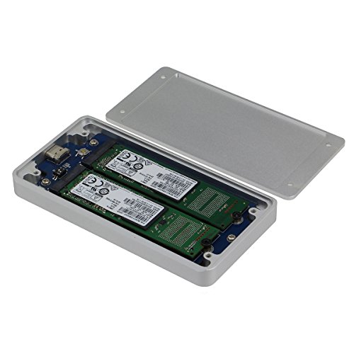 SEDNA - Caja externa RAID USB3.1 Type C para Dual M2 NGFF SSD miniatura 4