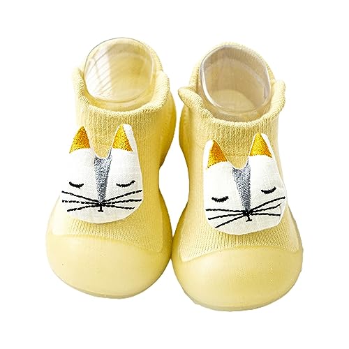 Toddler Girl Boy Shoes Sock Animal DecorationFor 0 to 4 Years School Shoes for Toddler Girls (Yellow, 6 Infant)