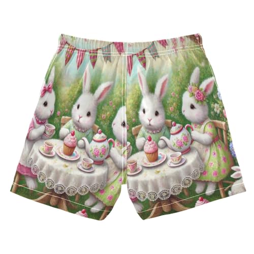 Rabbit Tea Party Boys Swim Trunks Quick Dry Toddler Swimsuit Boy Swimwear Board Shorts Bathing Suits XS Multi2