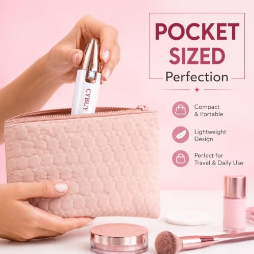 Image of Facial Hair Removal Machine | Trimmer For Women | Eyebrow Trimmer & Epilator | 2 In 1 Trimmer | 1-Year Warranty | Nose Hair Removal Machine - White (1, POCKET)