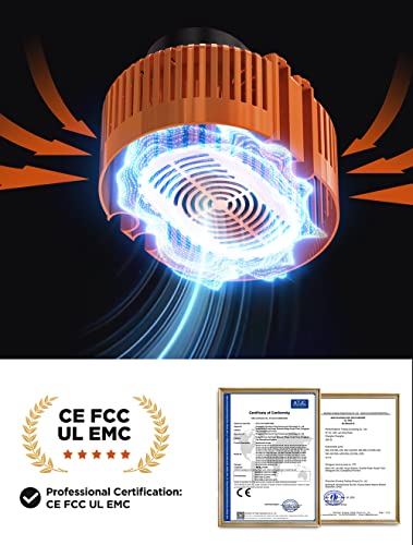 Lnicez Schmutzwasser-Tauchpumpe(75 W, Ø19 mm,3.000L/H,5M mit Ablaufschlauch und 7.5M extra langem Netzkabel,3.2m max Förderhöhe,3 verschiedene Adapter) (Orange) (Orange)