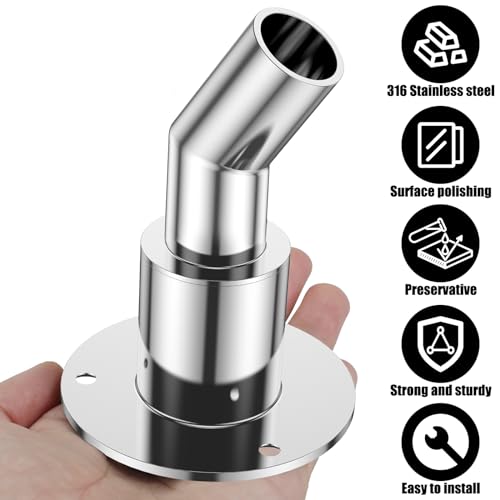 Image of 316 Stainless Steel Thru Hull Exhaust Fitting, 24mm /0.94inch, Silver, Screw-In, Boat Marine Fitting Tube Anti Rust Diesel Heaters Exhaust Pipe Car