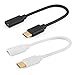 CableCreation 56K Ohm Resistance Type C (USB-C) to USB 2.0 Micro USB Female Adapter Cable, [2 Pack](White+Black), 0.4ft/14cm New Version