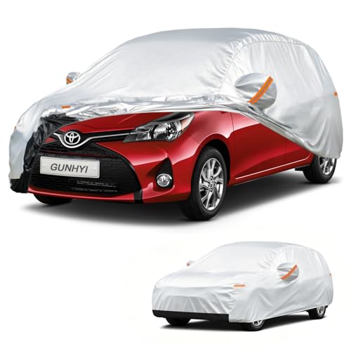 Image of GUNHYI Hatchback Car Cover Custom Fit Toyota Yaris (1999-2026) Waterproof for Automobiles, Oxford Sun Rain Dust Snow Protection (Ships from US Warehouse, Delivery 3-5 Days)