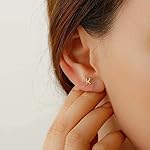 Sterling Silver Stud Earrings for Women, 925 Sterling Silver Initial Stud Earrings Hypoallergenic Earrings for Women Jewelry Gifts - Image 4