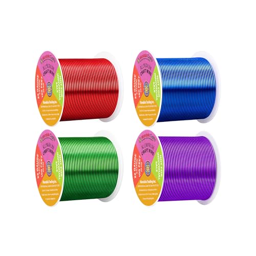 Image of Mandala Crafts 22 Gauge Anodized Aluminum Craft Wire for Jewelry Making - 400 FT Colored Flexible Rainbow Wire - Bendable for Bonsai Armature Crafting Sculpting