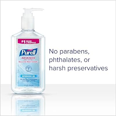 PURELL Advanced Hand Sanitizer Refreshing Gel, Clean Scent, 12 fl oz Pump Bottle (Pack of 12) - 3659-12