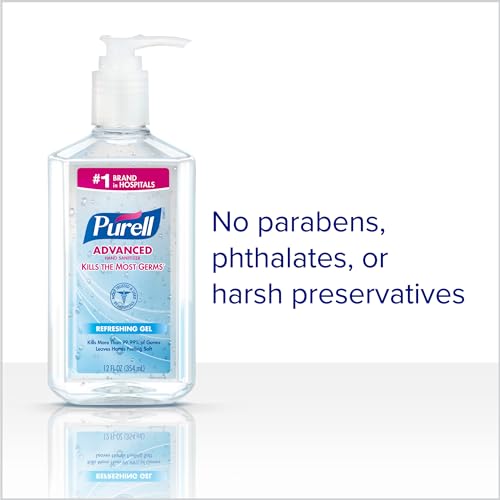 purell advanced hand sanitizer refreshing gel clean scent 12 fl oz pump bottle pack of 12 - 3659-12