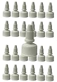 25 pack 20-410 White Fine Ribbed Twist Open & Close Dispensing Closure (.118