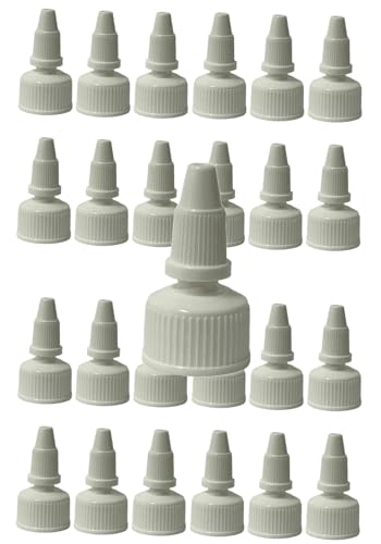 25 pack 20-410 White Fine Ribbed Twist Open & Close Dispensing Closure (.118
