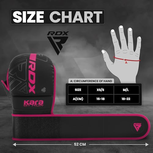 RDX MMA Handschuhe für Kampfsport Grappling Training, Maya Hide Leder Kara Sparring Handschuhe, Punchinghandschuhe für Muay Thai, Kickboxen, Freefight, Boxsack Gloves