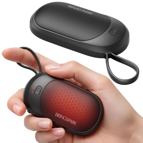 BringSpark Magnetic Rechargeable Hand Warmers, Black | Portable Electric Handwarmers, Instant Heat, Smart Auto-Stepdown, 3 Temp Levels, 8H Battery, Perfect Mens Gifts for Christmas - image 1
